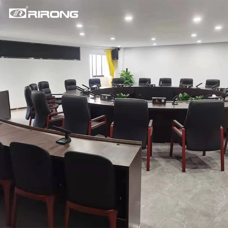 New Chinese style solid wood conference table round table simple office reception round table negotiation table and chair