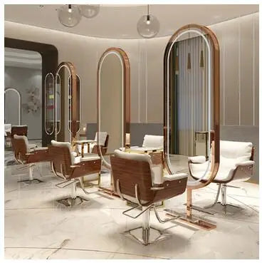 Barbershop Hair Salon Mirror – Single-Sided & Double-Sided Full-Body Mirror with Light, for Hairdressing and Web Celebrity Use