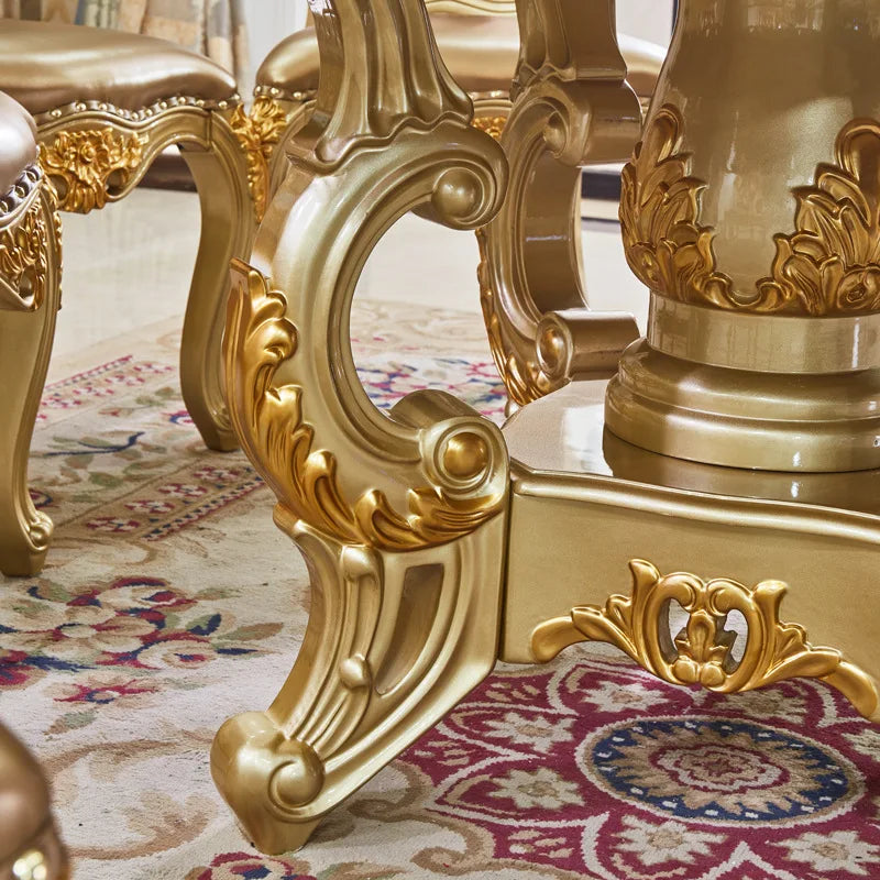 Luxury Marble Dining Table Set with Turntable