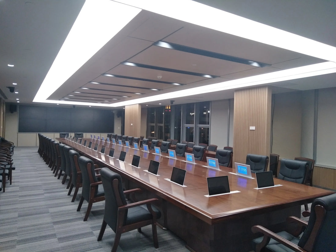 Table mount touch screen tablets desk lcd monitor lift paperless conference system