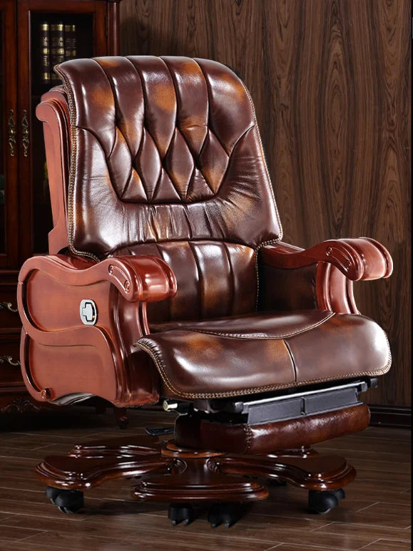 Leather Executive Computer Chair: Reclining, Massage Function