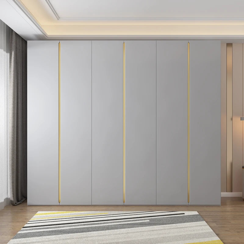 Wardrobe bedroom household combination cabinet minimalist wardrobe with top cabinet wooden wardrobe