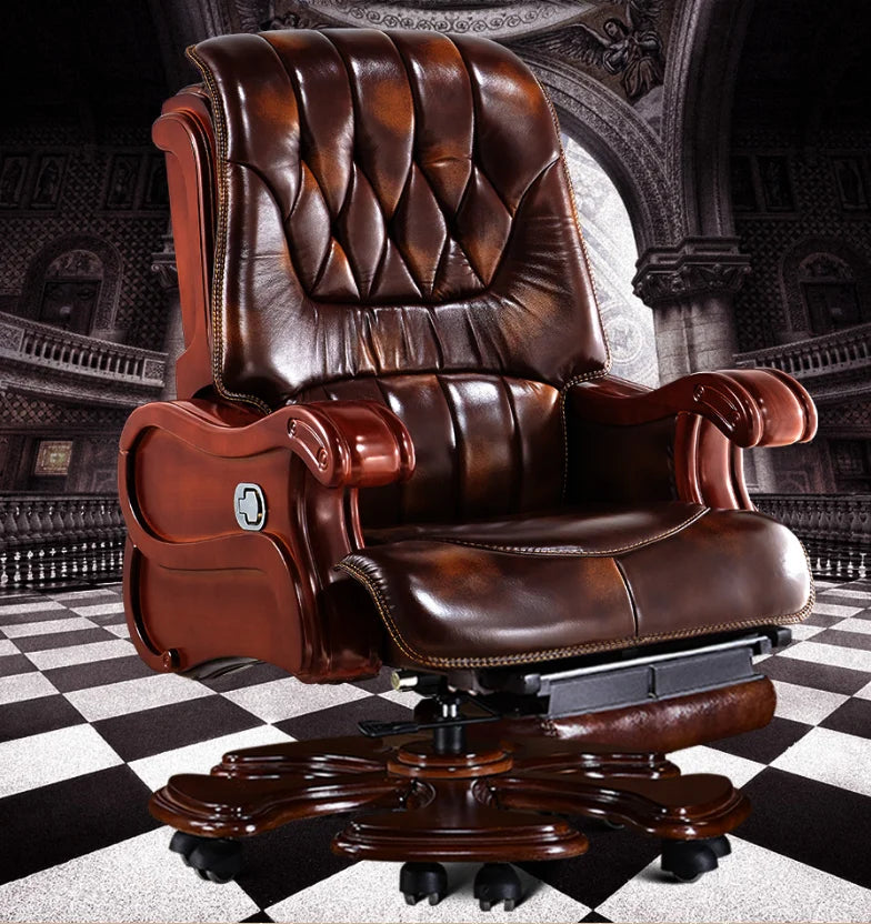Leather Executive Computer Chair: Reclining, Massage Function