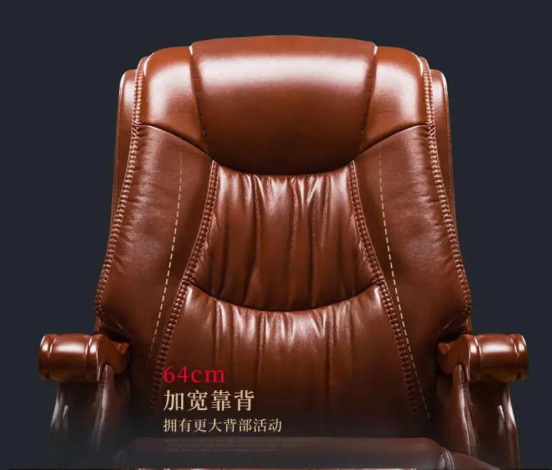 Genuine leather boss chair can lie down massage big shift chair solid wood swivel chair computer chair home lift office chair