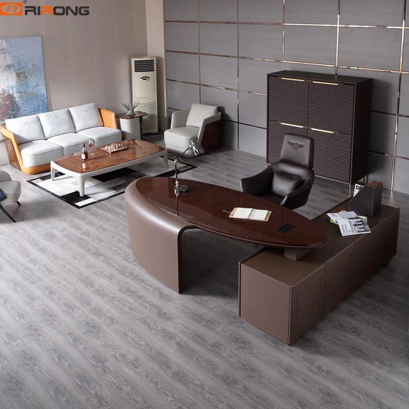 Italian Style Antique Luxury Office Desk – Customized Leather Executive Table