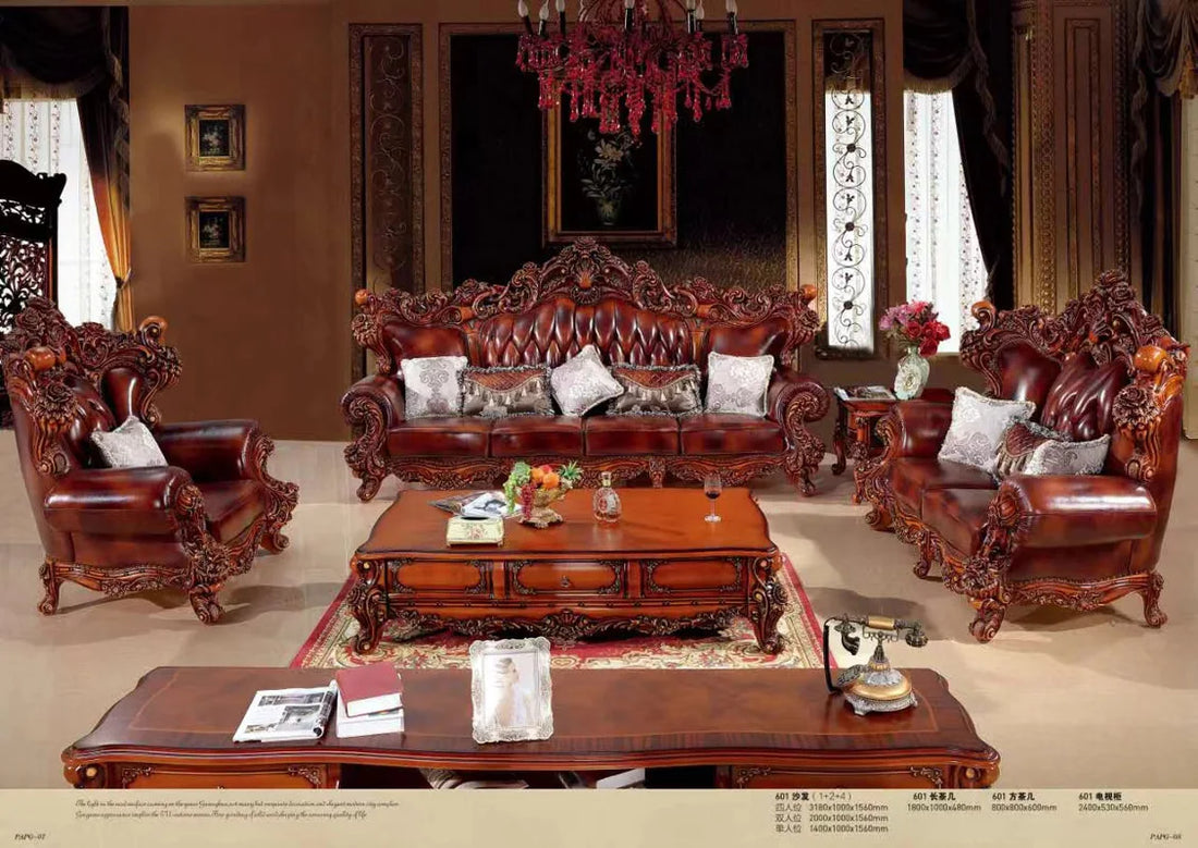 Modern sofas for living room first layer genuine leather sofa European sectional sofa set 0520