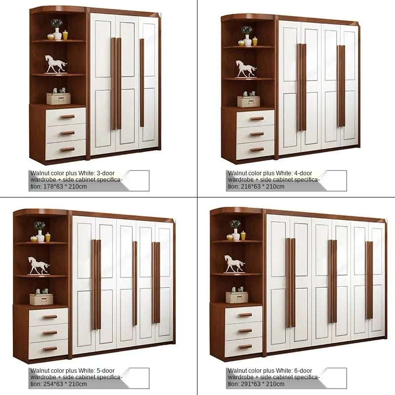 Wardrobe Simple Modern Assembly Oak Wardrobe Corner Side Cabinet Economical Bedroom