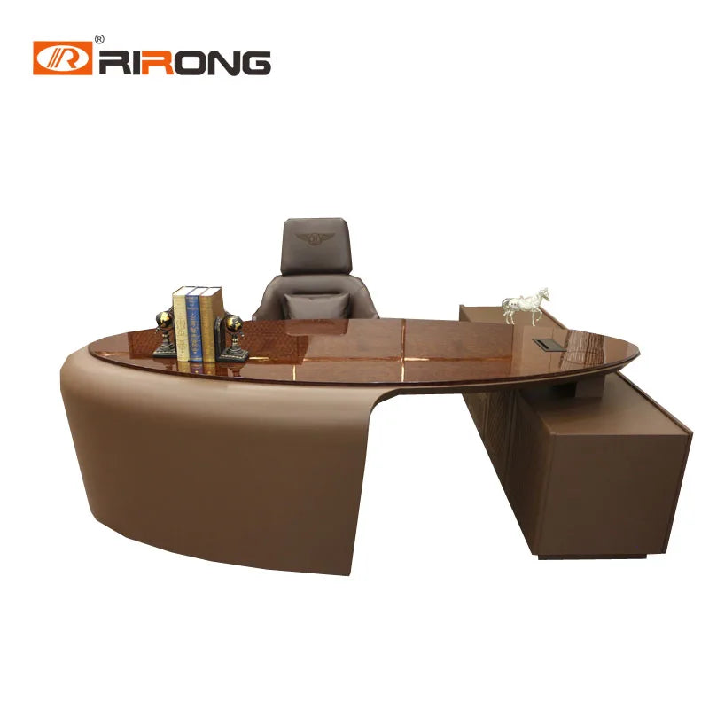 Italian Style Antique Luxury Office Desk – Customized Leather Executive Table