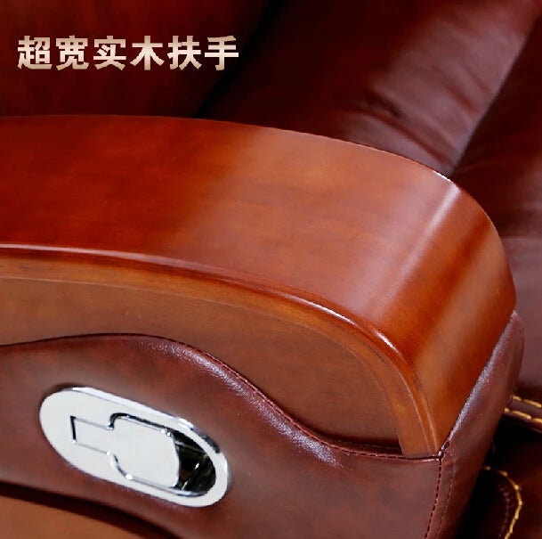 High-Grade Leather Boss Chair – Large Computer Chair with Massage and Recline