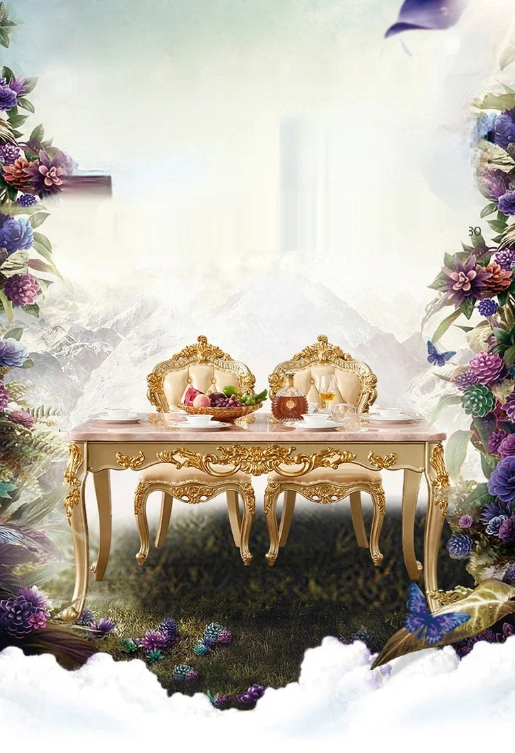 European Dining Table and Chair Combination