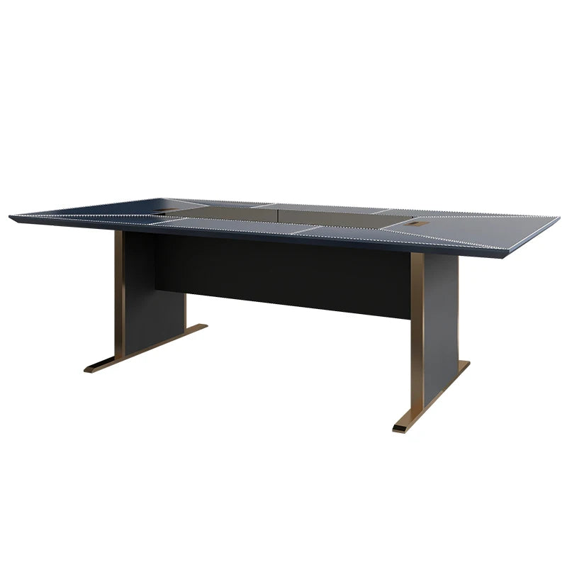 Light luxury Leather Conference Table & Chair Set