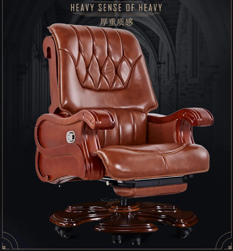 Leather Executive Computer Chair: Reclining, Massage Function