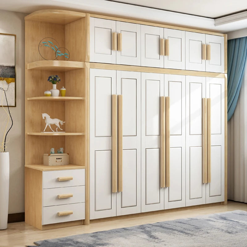 Wardrobe Simple Modern Assembly Oak Wardrobe Corner Side Cabinet Economical Bedroom