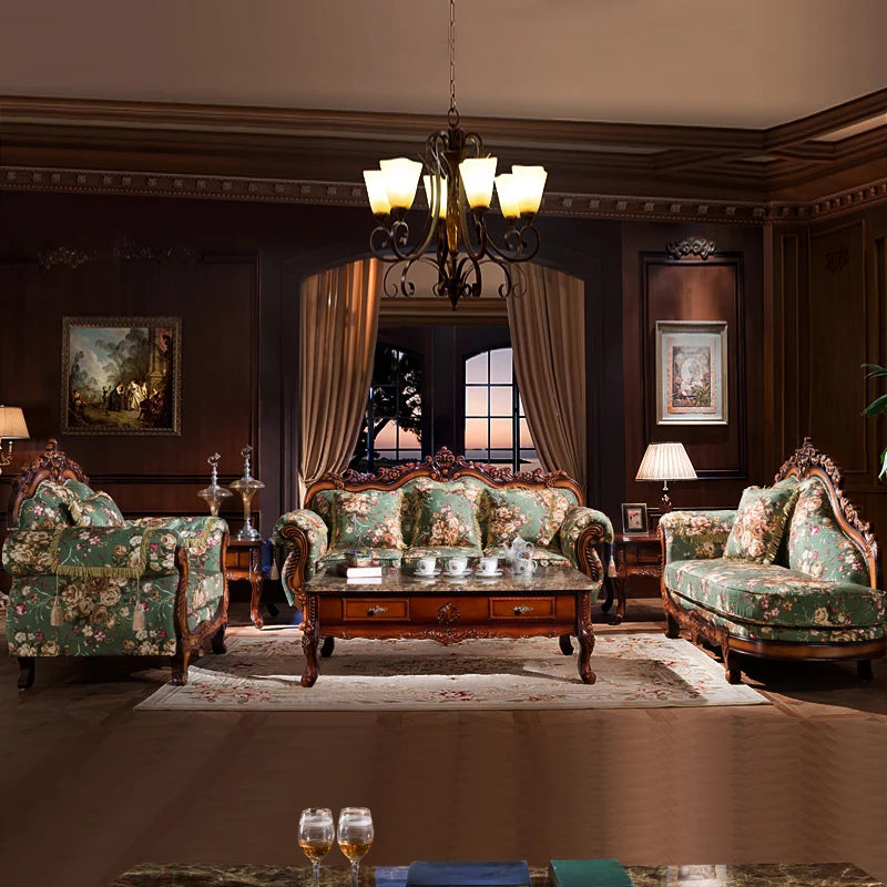 factory directly modern fashionalbe european fabric Villa sofa furniture