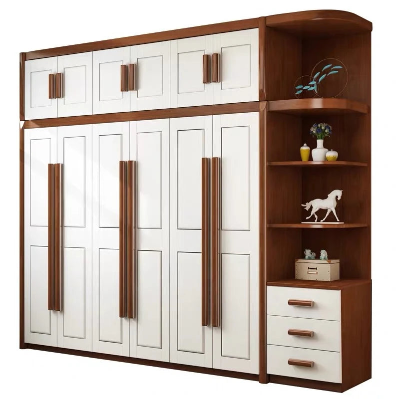 Wardrobe Simple Modern Assembly Oak Wardrobe Corner Side Cabinet Economical Bedroom