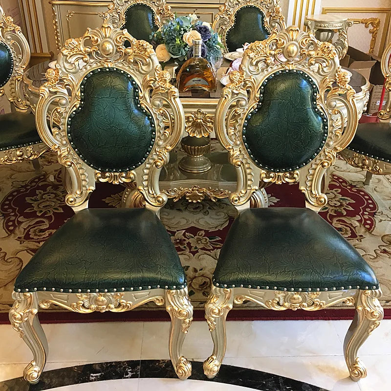 High-Quality European Modern Gold Dining Table Set