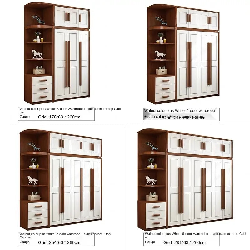 Wardrobe Simple Modern Assembly Oak Wardrobe Corner Side Cabinet Economical Bedroom