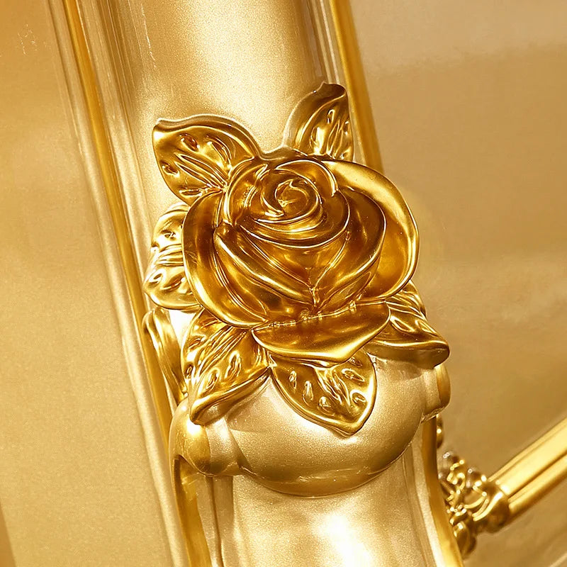 European Solid Wood Dining Table—Rectangular Marble Table with Chair Combination