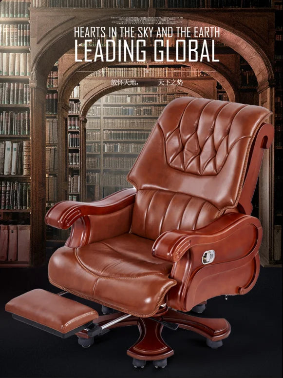 Leather Executive Computer Chair: Reclining, Massage Function