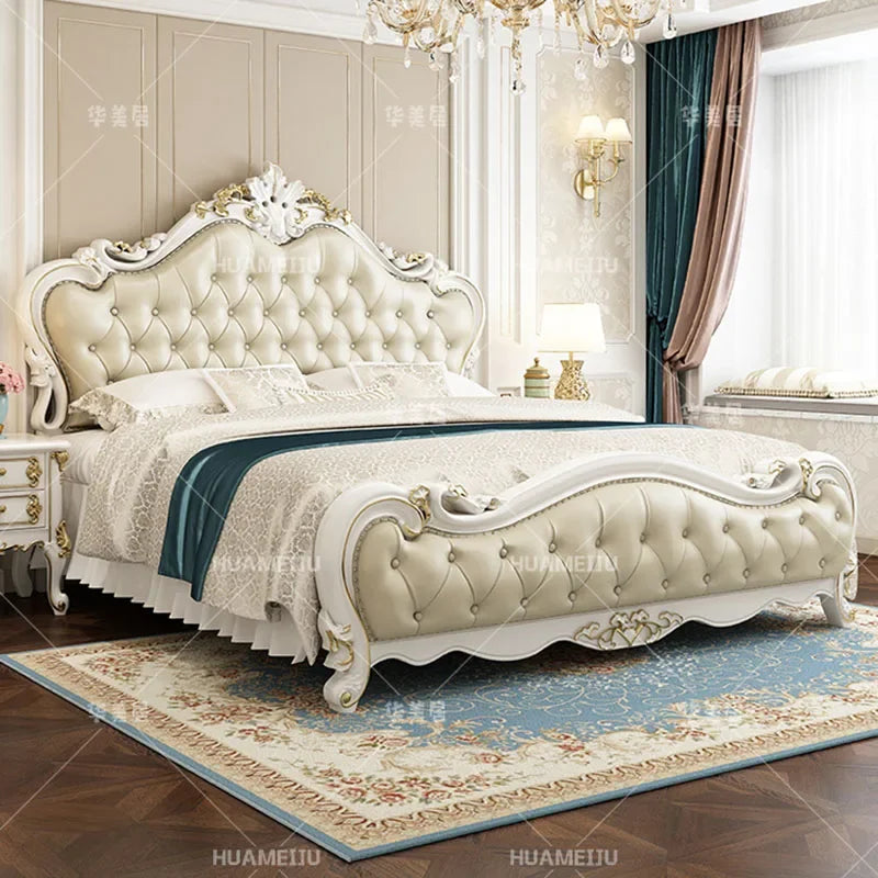 European multifunctional bed with under-bed organizer, offering luxury storage for a stylish bedroom.