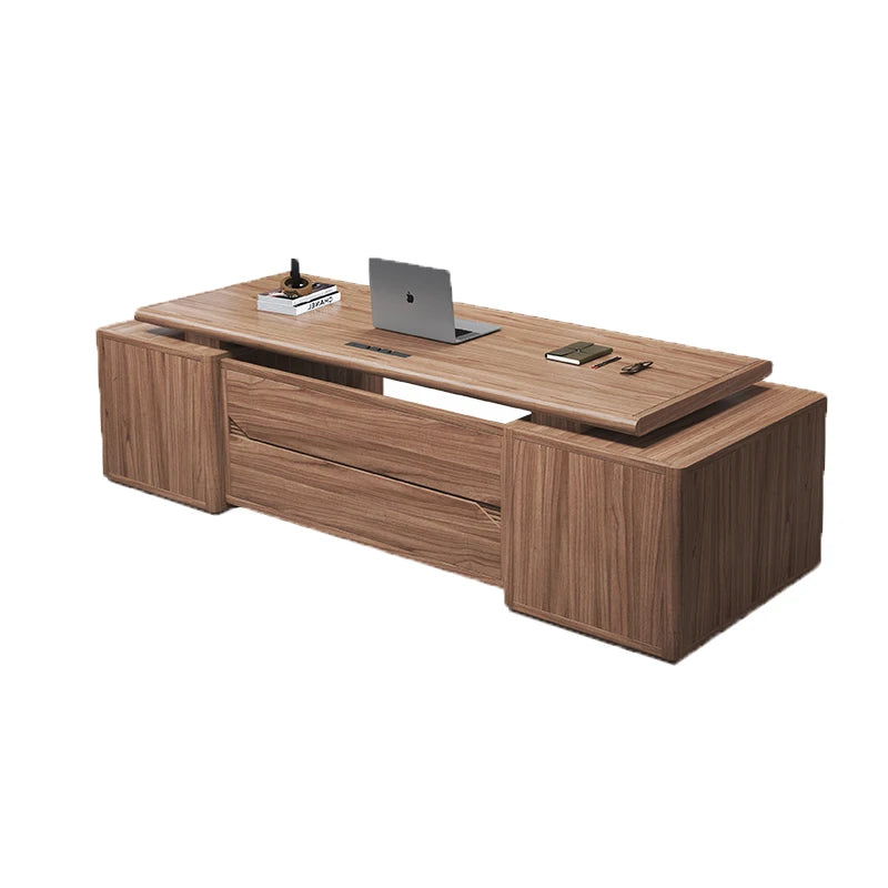 Corner writing office desk with drawers