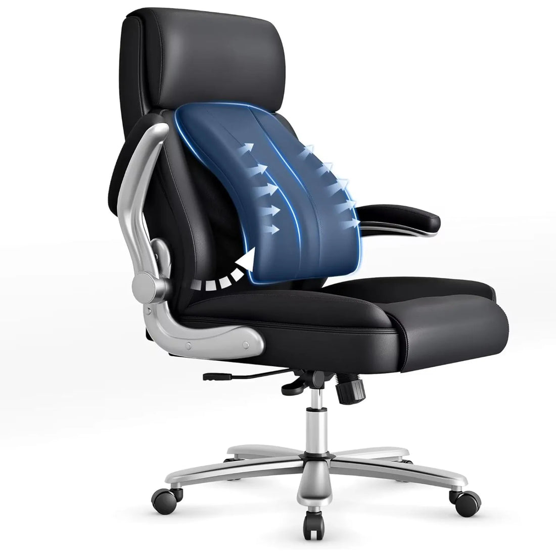 US Ergonomic Office Chair, 300LBS Big and Tall Executive Leather Chair with PU Leather,Adjustable Lumbar Support,