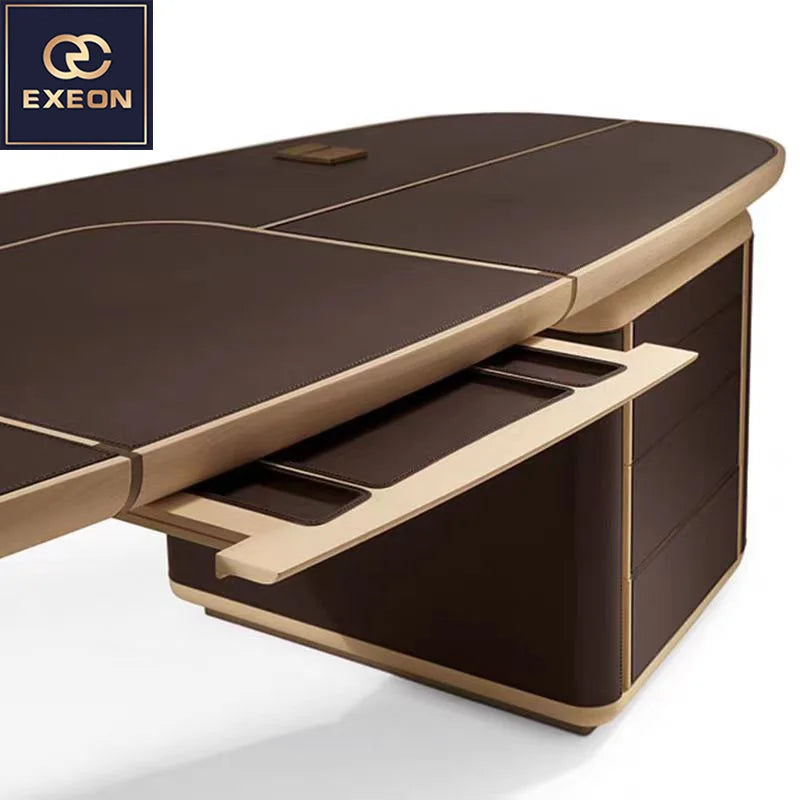 Luxury Modern Marble Computer Office Desk, High-Quality CEO & Manager Escritorio, Executive Home Office Furniture