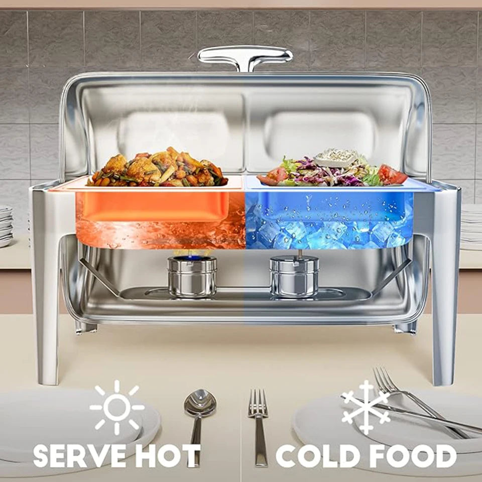 ZC201-1 Roll Top Chafing Dish Buffet Set Commercial Chafer for Catering Rolling Buffet Servers and Warmers