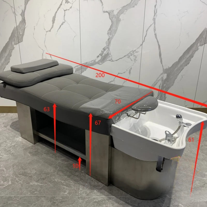 Stainless Steel Beauty Shampoo Chairs Thai Spa Comfort Hairdressing Japanese Minimalistic Cabeceiras Washing Commercial Wash