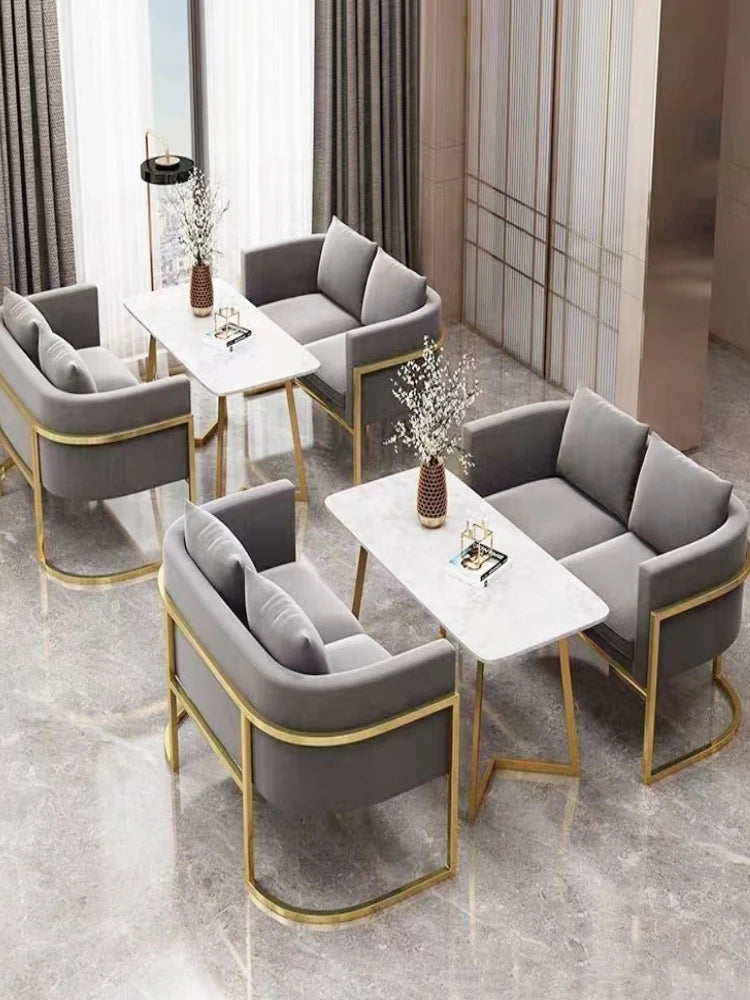 Minimalist Café Sofa – Leisure Seating for Reception, Dessert, and Tea Restaurants