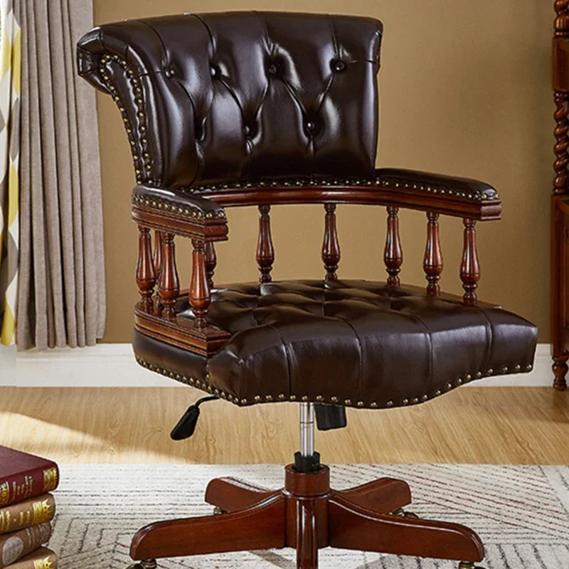 European Leather Executive Swivel Chair