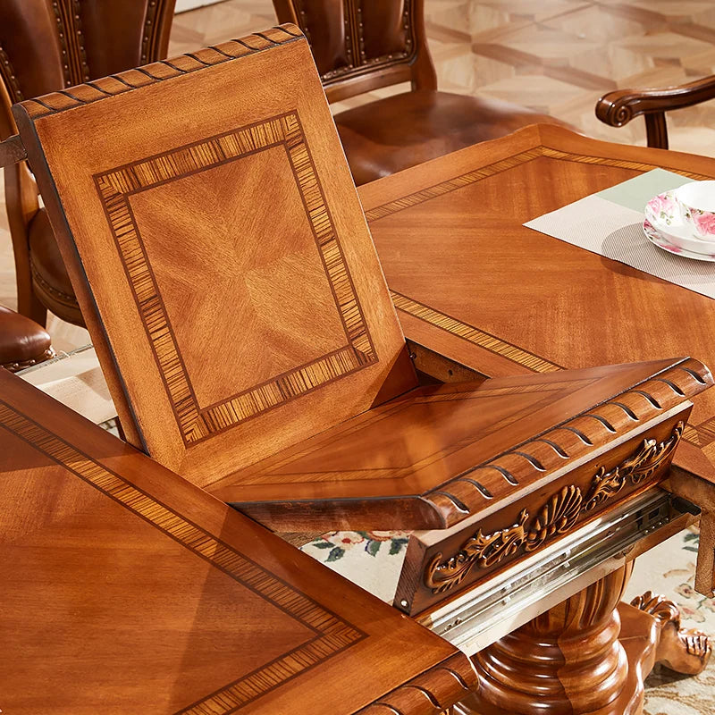 Modern Italian Dining Table – 100% Solid Wood Luxury Set with One Table and 10 Chairs