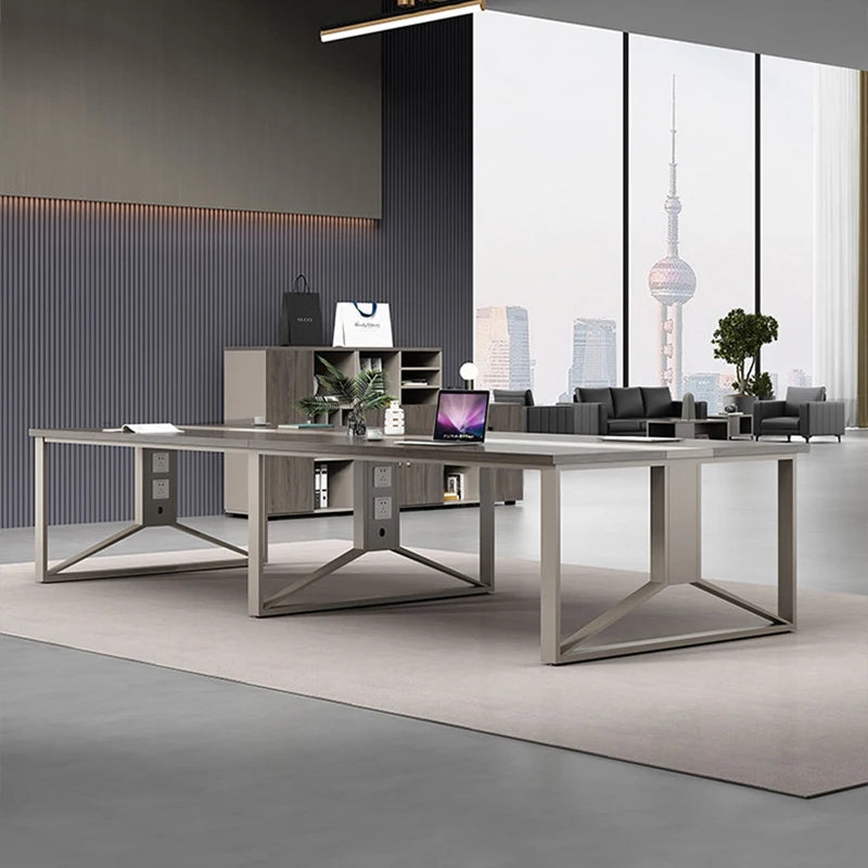 Large Modern Conference Table with Chairs