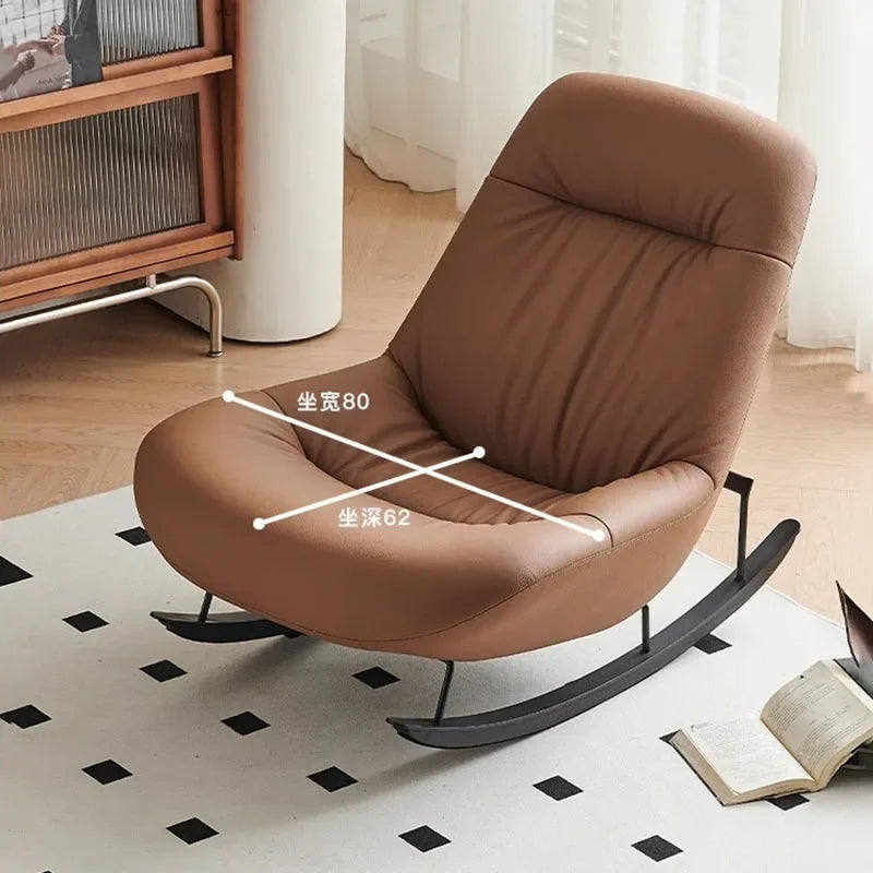 Fluffy Design Living Room Chair – Luxury Modern Recliner and Rocking Chair