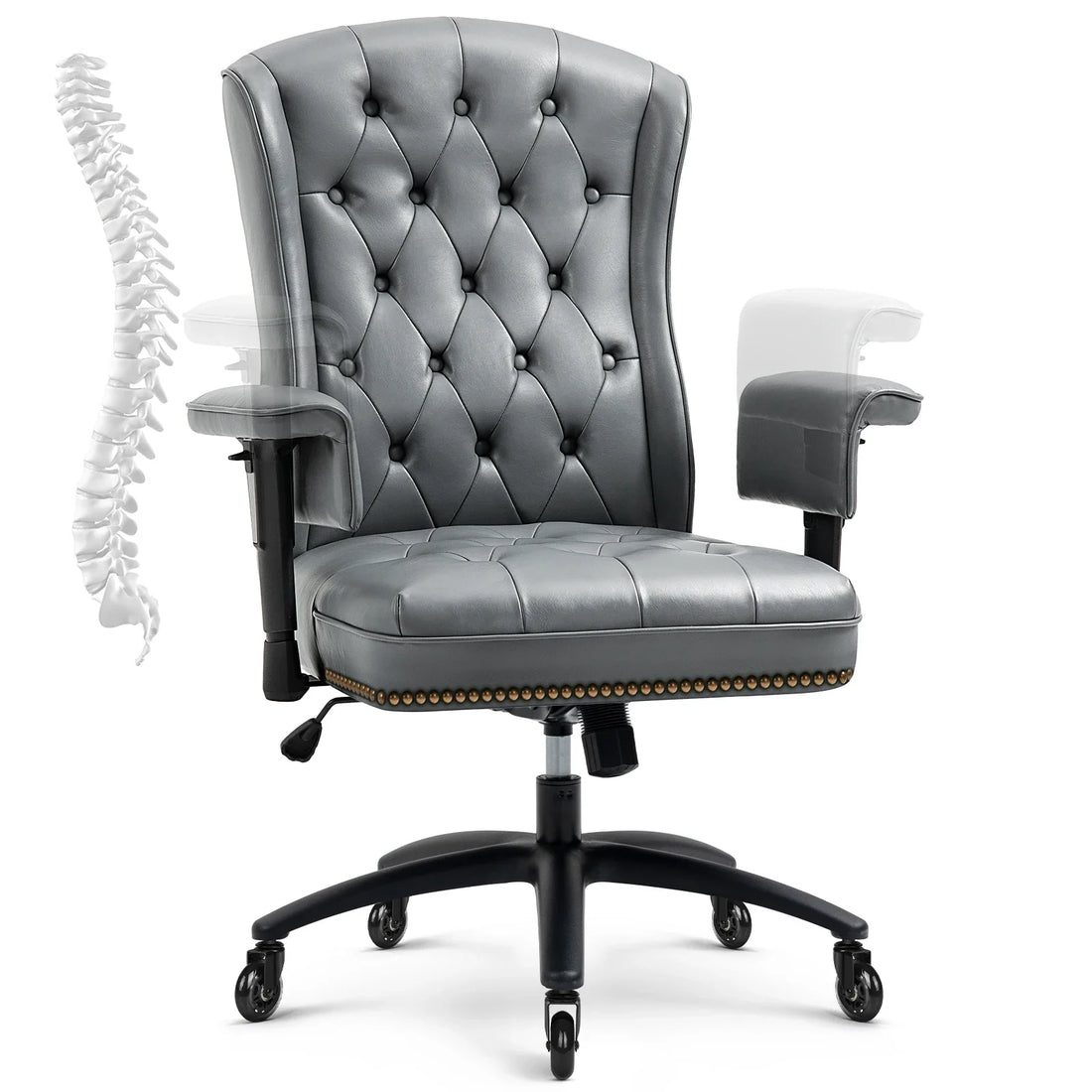 High Back Ergonomic Executive Office Chair with wheels Office Chair with Height-Adjustable Upholstered by PU