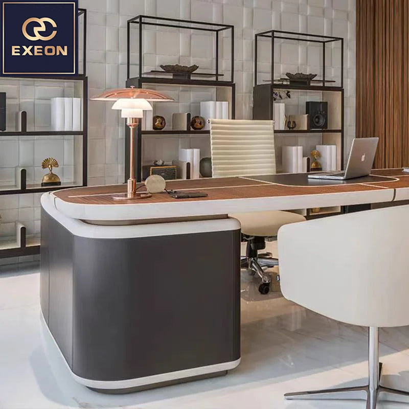 Luxury Modern Marble Computer Office Desk, High-Quality CEO & Manager Escritorio, Executive Home Office Furniture