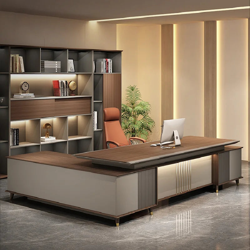 Organizer Reception Office Desk Corner Modern Aesthetic Executive Office Desk Computer Mesas De Computador Luxury Furniture