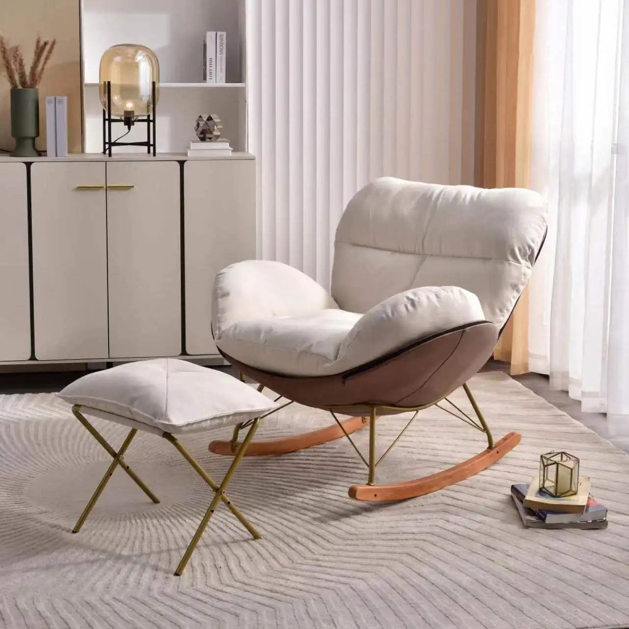Lazy Leisure Lounge Chair – Light Luxury Snail Rocking Chair