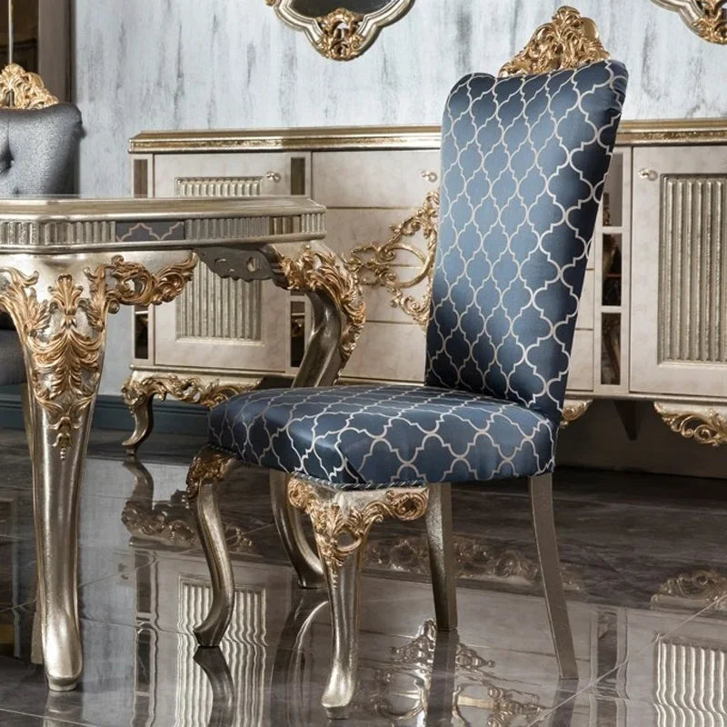 European dining table and chair combination palace solid wood dining table villa restaurant long table furniture