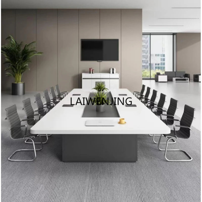 MJY Office Large Simple Rectangular Reception Panel Training Room Table and Chair Combination