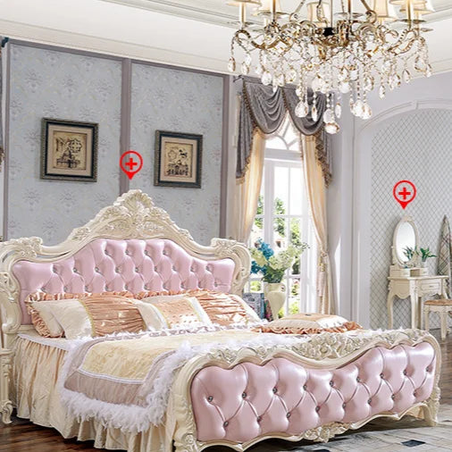 Luxury pink European-style king-size bedroom suite