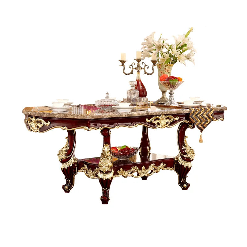 High-Quality European Modern 2m Dining Table Set—Includes one rectangular marble table with 8 chairs