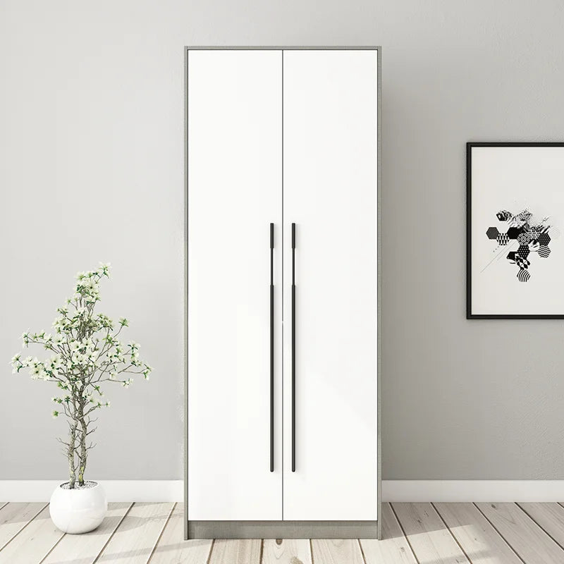 White Storage Wardrobe – Plastic, with Drawers and Doors for Children, Hotel, or Bedroom Furniture