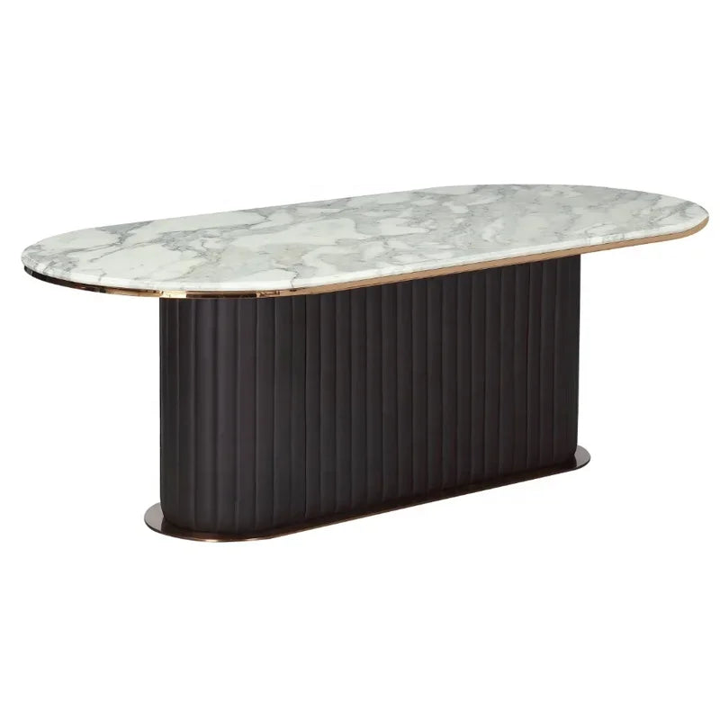 luxury Italian leather dinner dining table and chairs 6 luxury dinning chairs modern marble dining room furniture table set
