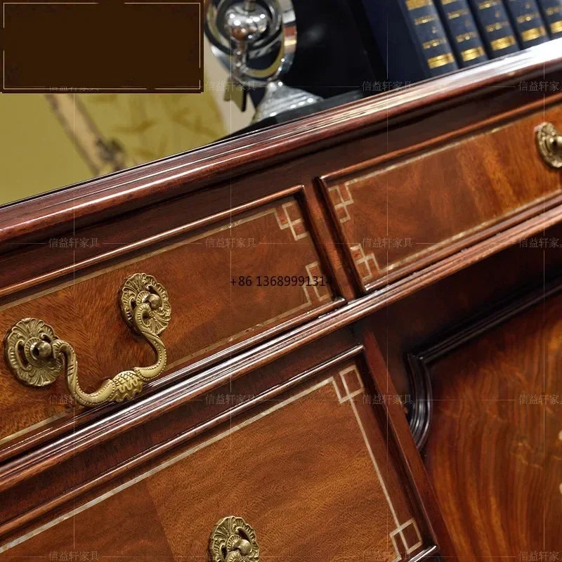 Italian Neoclassical Desk European Solid Wood Computer French Villa Furniture Customization Home Table Carved