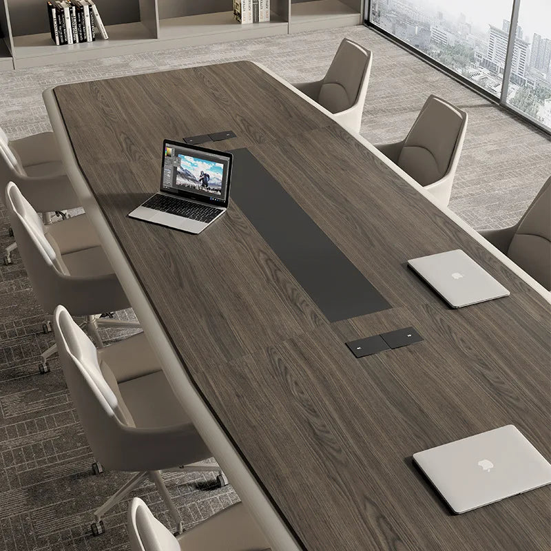 Large conference table and chair combination long table, simple and modern painted double-layer conference room, meeting negotia
