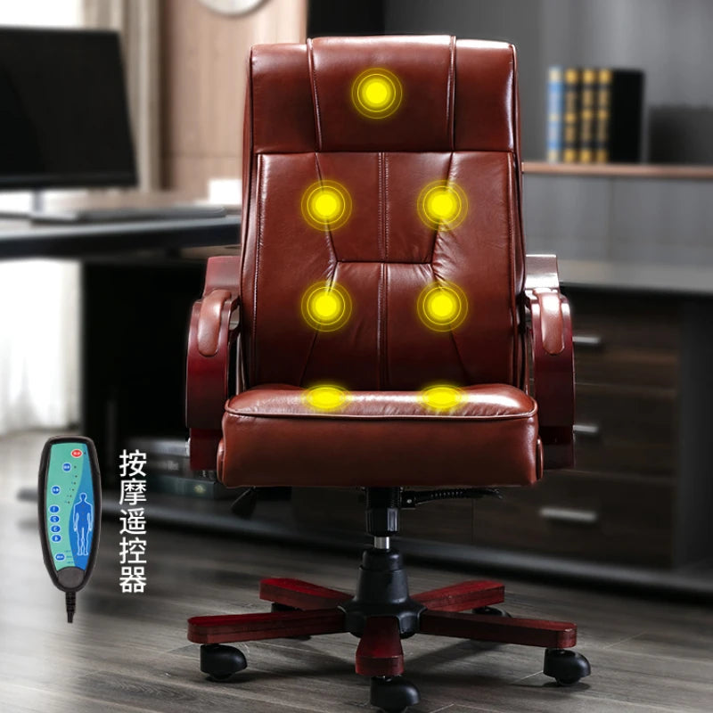Boss Chair - Genuine Leather Ergonomic Massage Chair