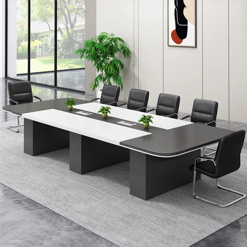 Modern luxury conference table—10-seater MDF design for office use