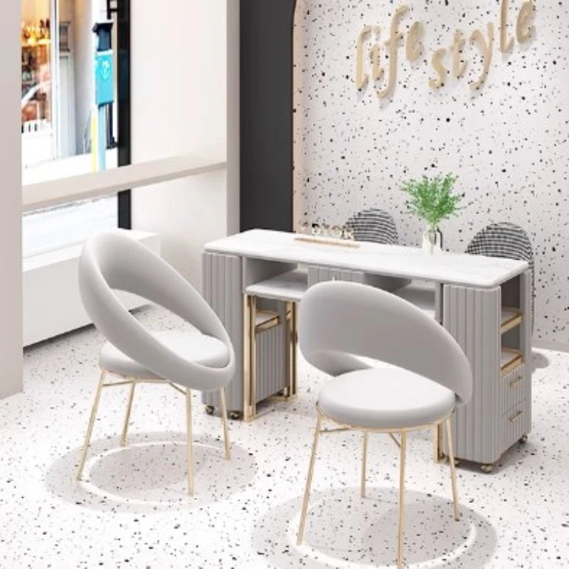 White Professionals Nail Desk Workstation Kawaii Aesthetic Designer Nail Desk Manicure Storage Tavolo Per Unghie Salon Furniture