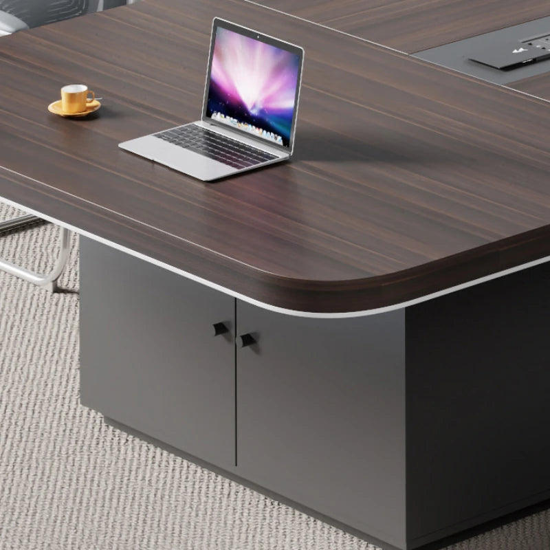 Square Study Conference Table – Simple Design for Laptops and Office Use
